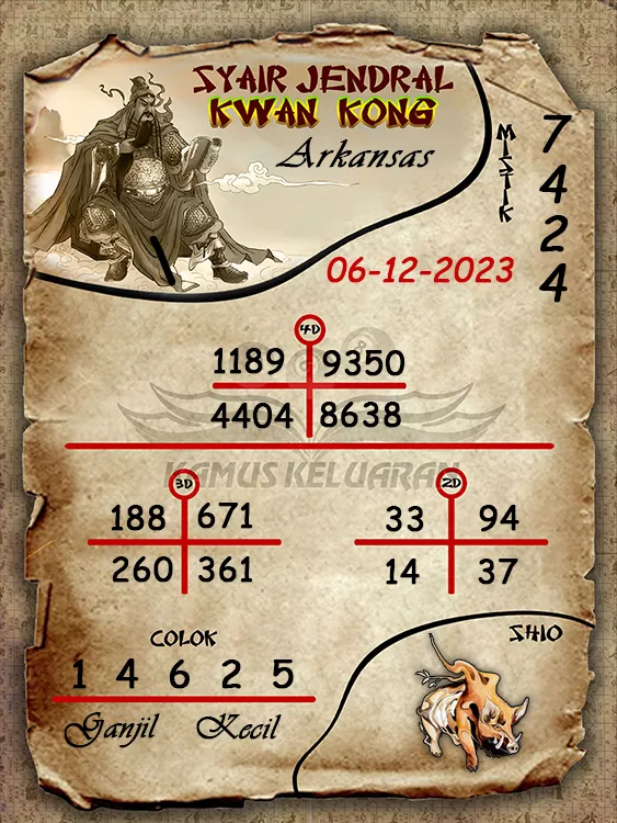 syair jendral kwan kwong arkansas 06 12 2023