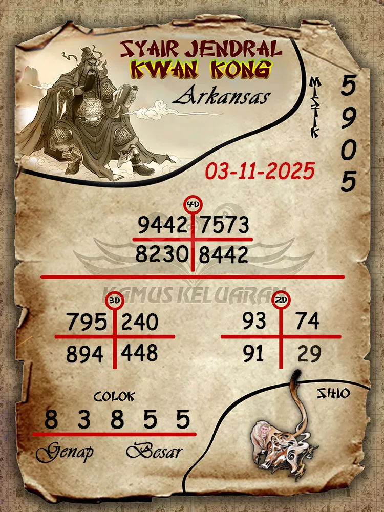 Syair Jendral Kwan Kong Arkansas 03 11 2025