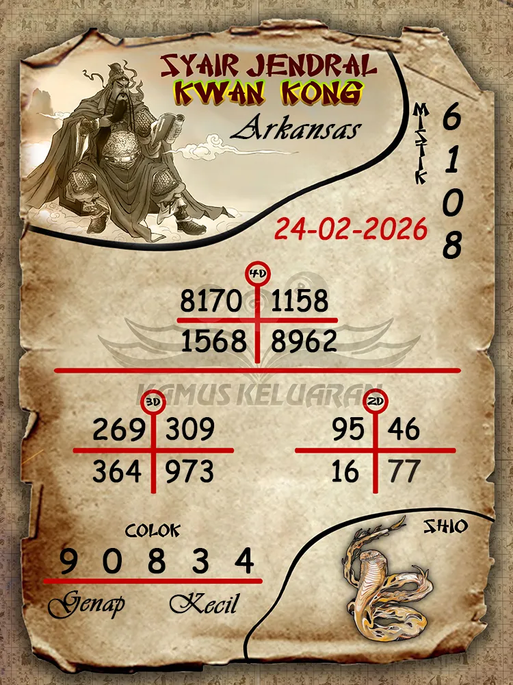 Syair Jendral Kwan Kong Arkansas 24 02 2026