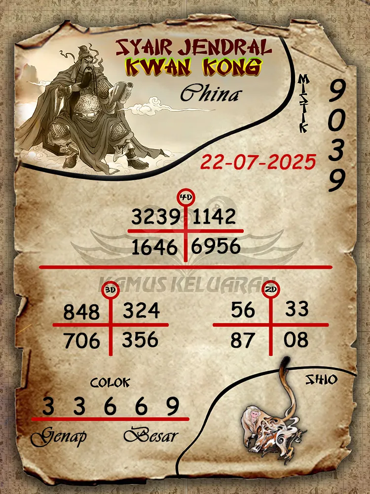 syair jendral kwan kong China 22 07 2025