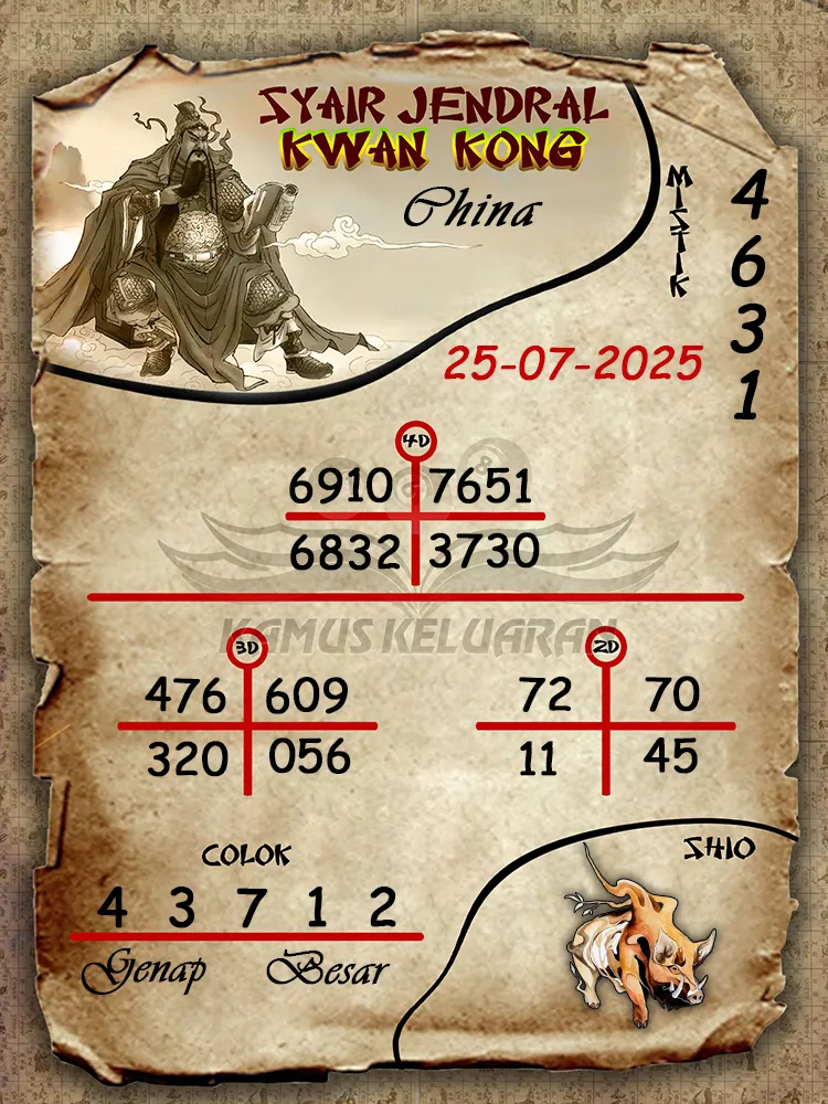 syair jendral kwan kong China 25 07 2025