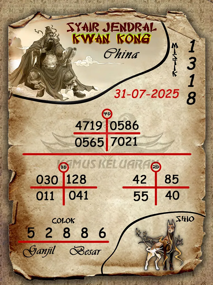 syair jendral kwan kong China 31 07 2025