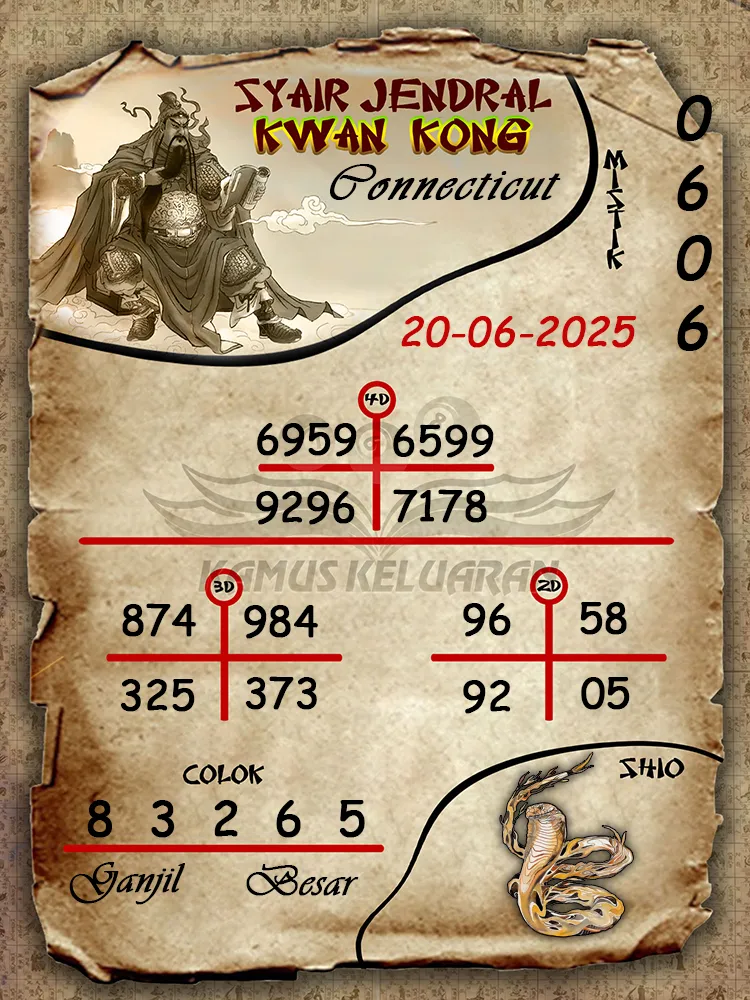 syair jendral kwan kong connecticut 20 06 2025