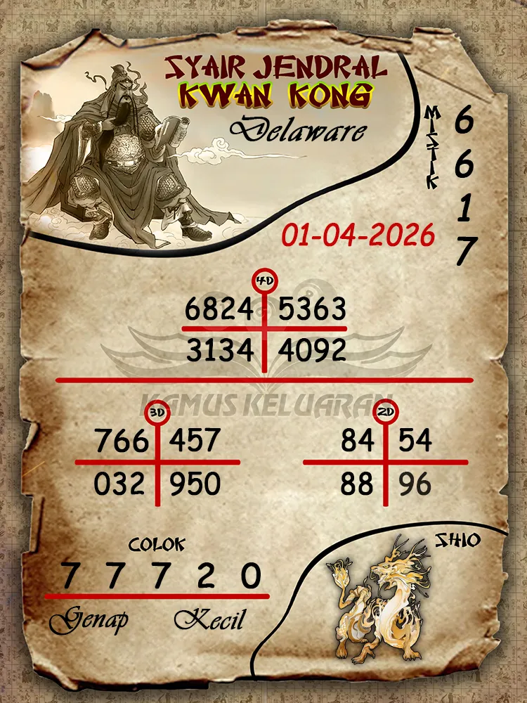Syair Jendral Kwan Kong Delaware 01 04 2026