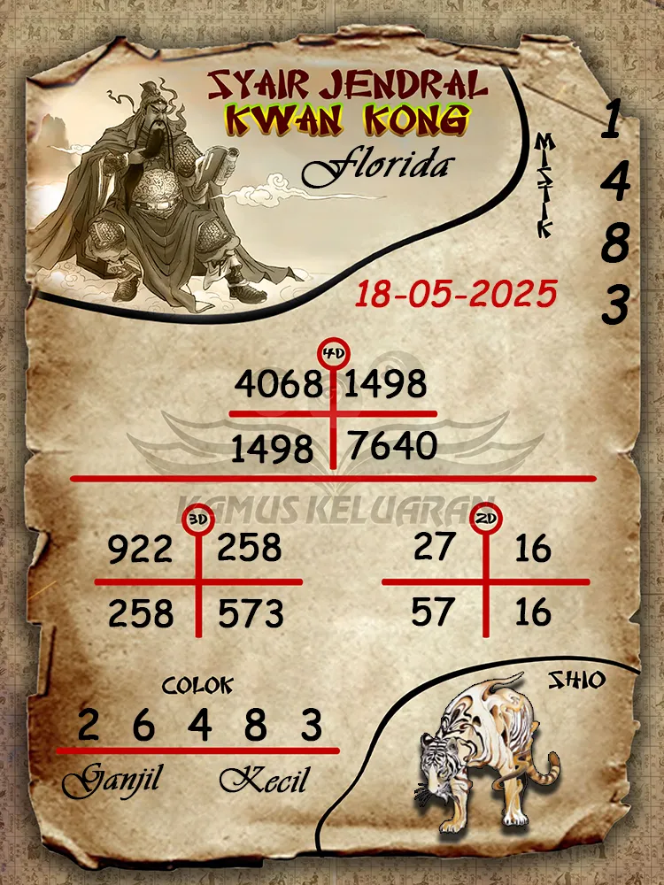 syair jendral kwan kong florida 18 05 2025