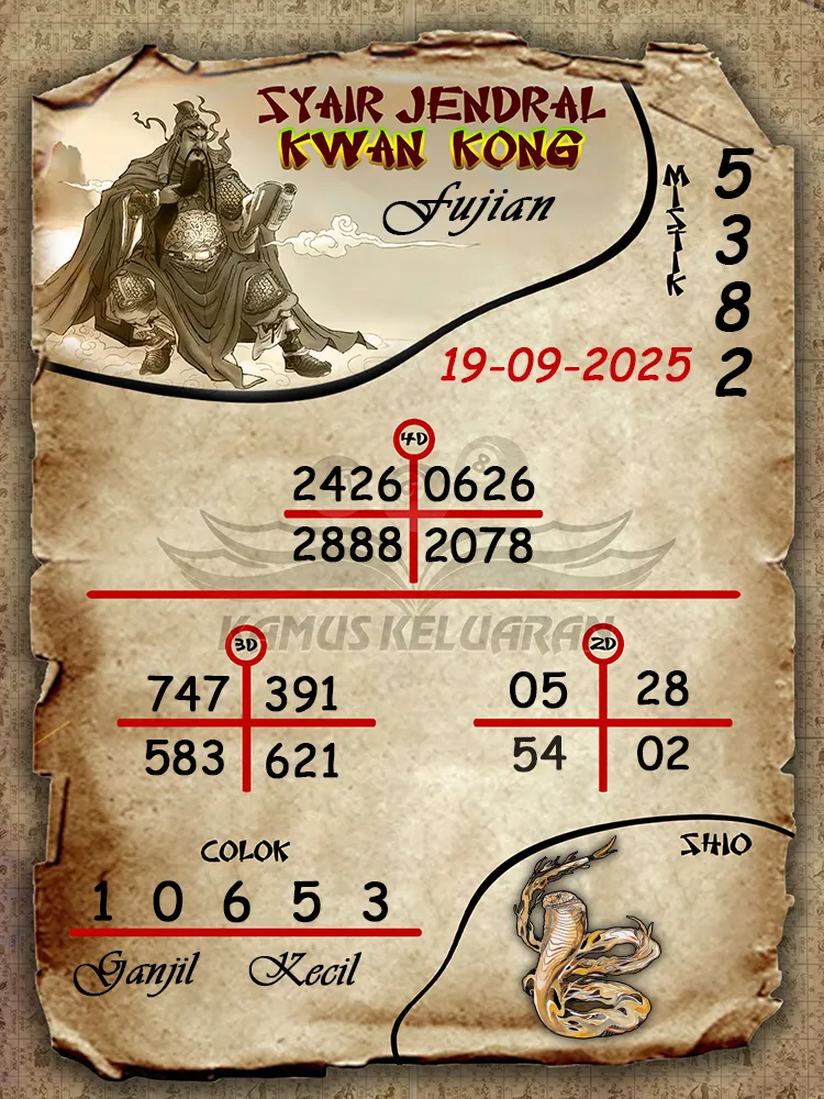 syair jendral kwan kong Fujian 19 09 2025