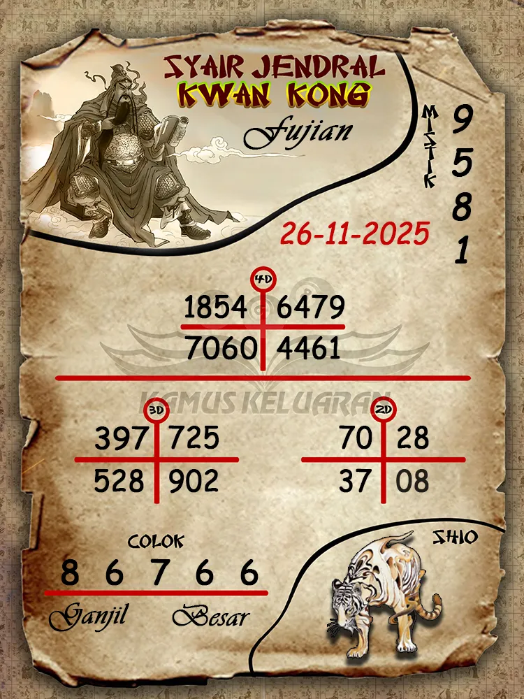Syair Jendral Kwan Kong Fujian 26 11 2025