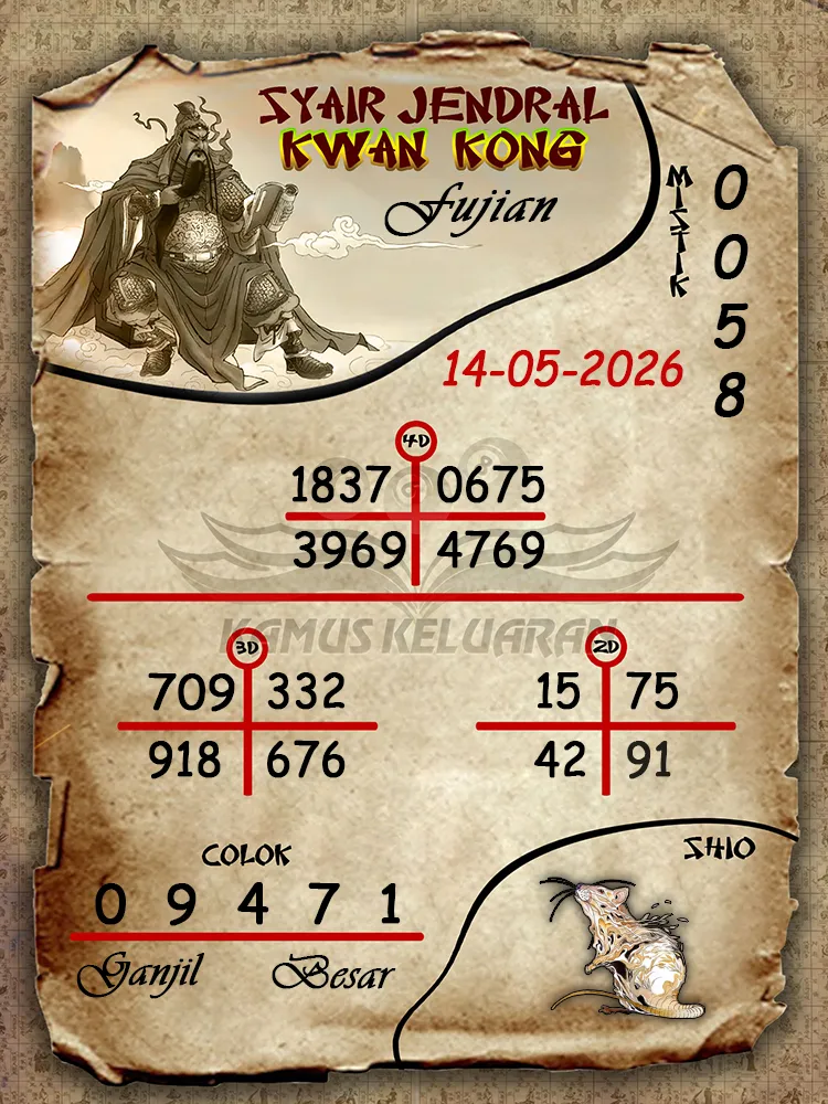 Syair Jendral Kwan Kong Fujian 14 05 2026