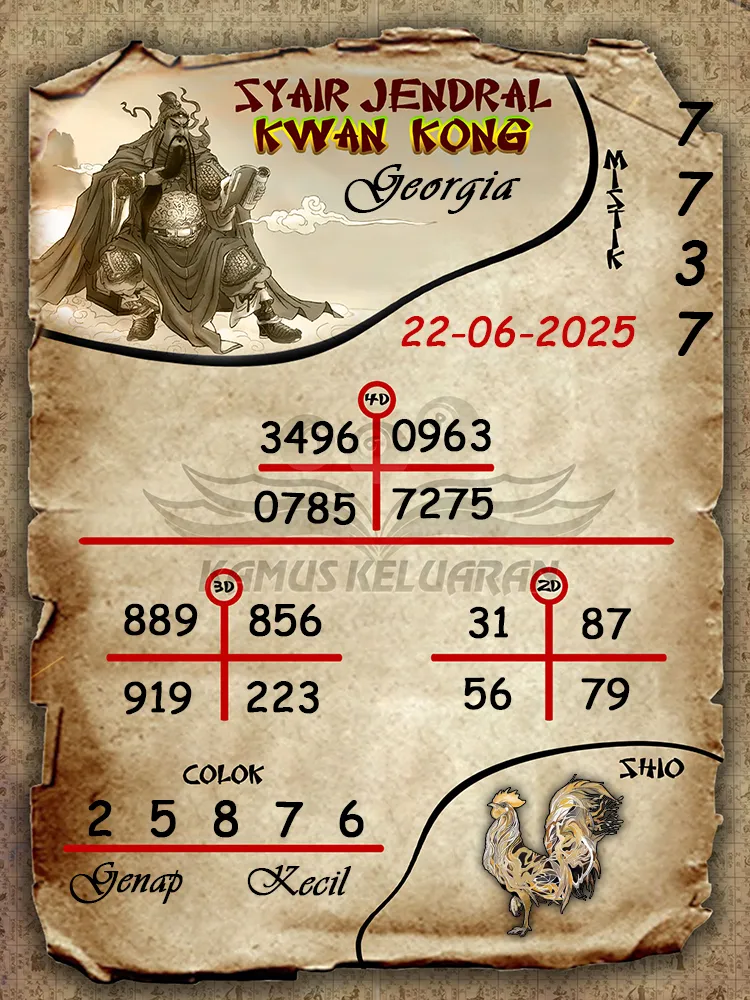 syair jendral kwan kong georgia 22 06 2025