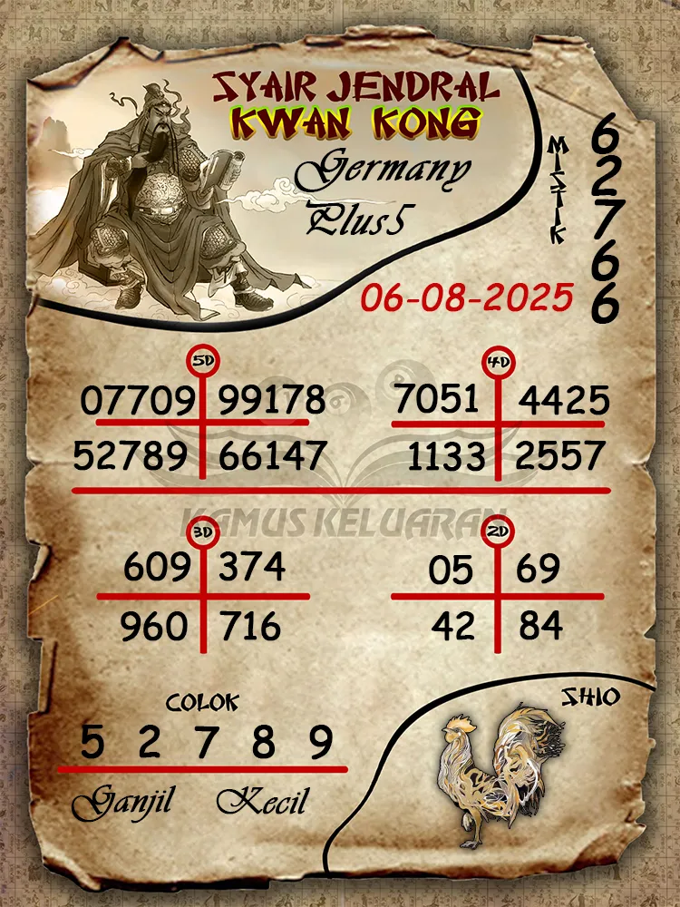 syair jendral kwan kong Germany Plus5 06 08 2025