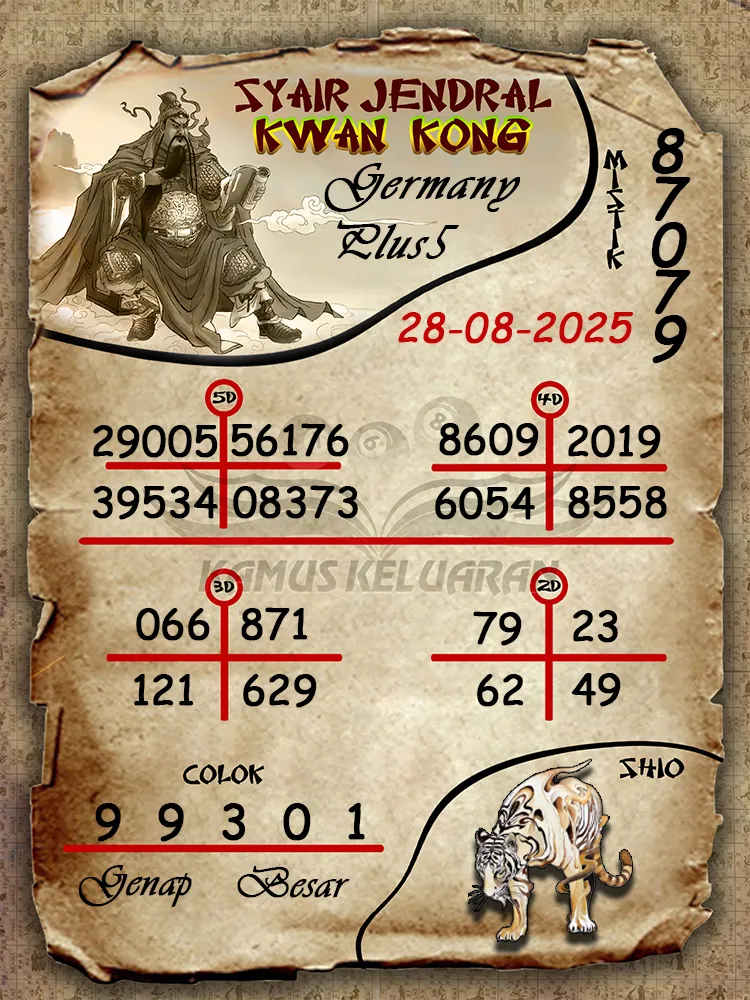 syair jendral kwan kong Germany Plus5 28 08 2025