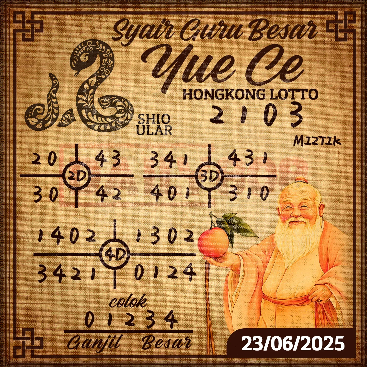 syair Yue Ce Hongkong Lotto 23 06 2025