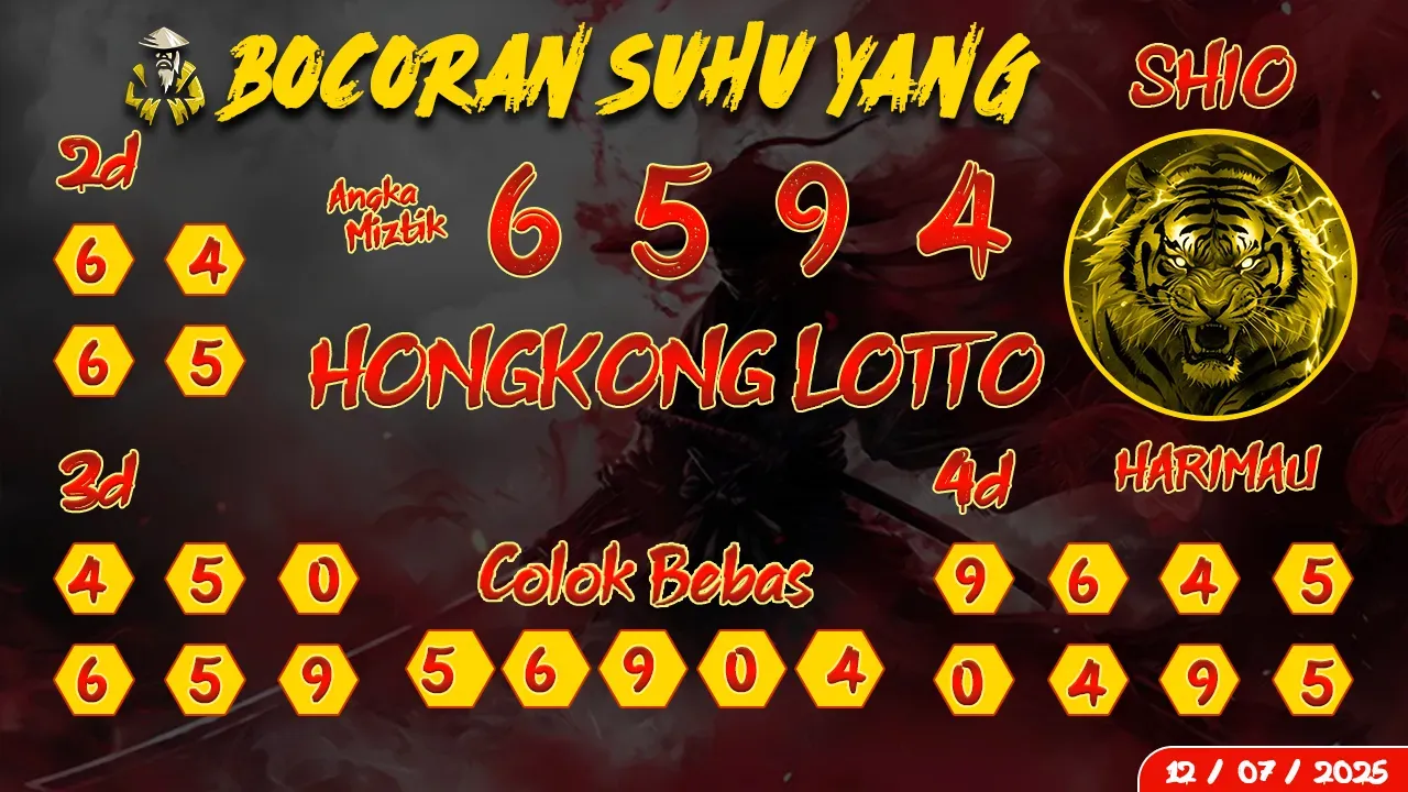 syair Bocoran Suhu Yang Hongkong Lotto 12 07 2025