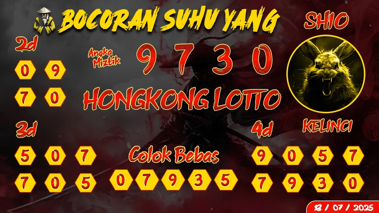 syair Bocoran Suhu Yang Hongkong Lotto 13 07 2025