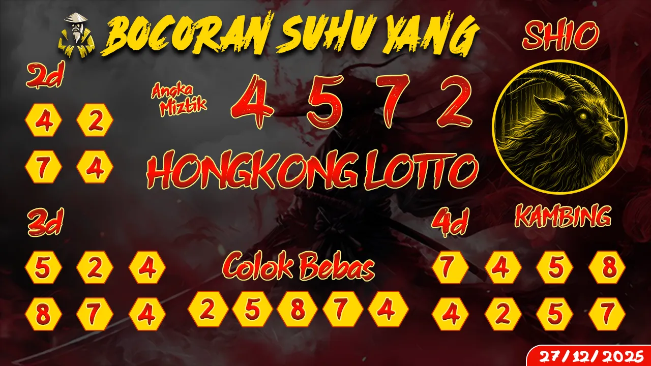 syair Bocoran Suhu Yang Hongkong Lotto 27 12 2025