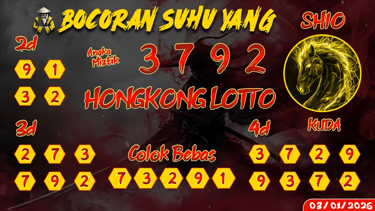 syair Bocoran Suhu Yang Hongkong Lotto 03 01 2026