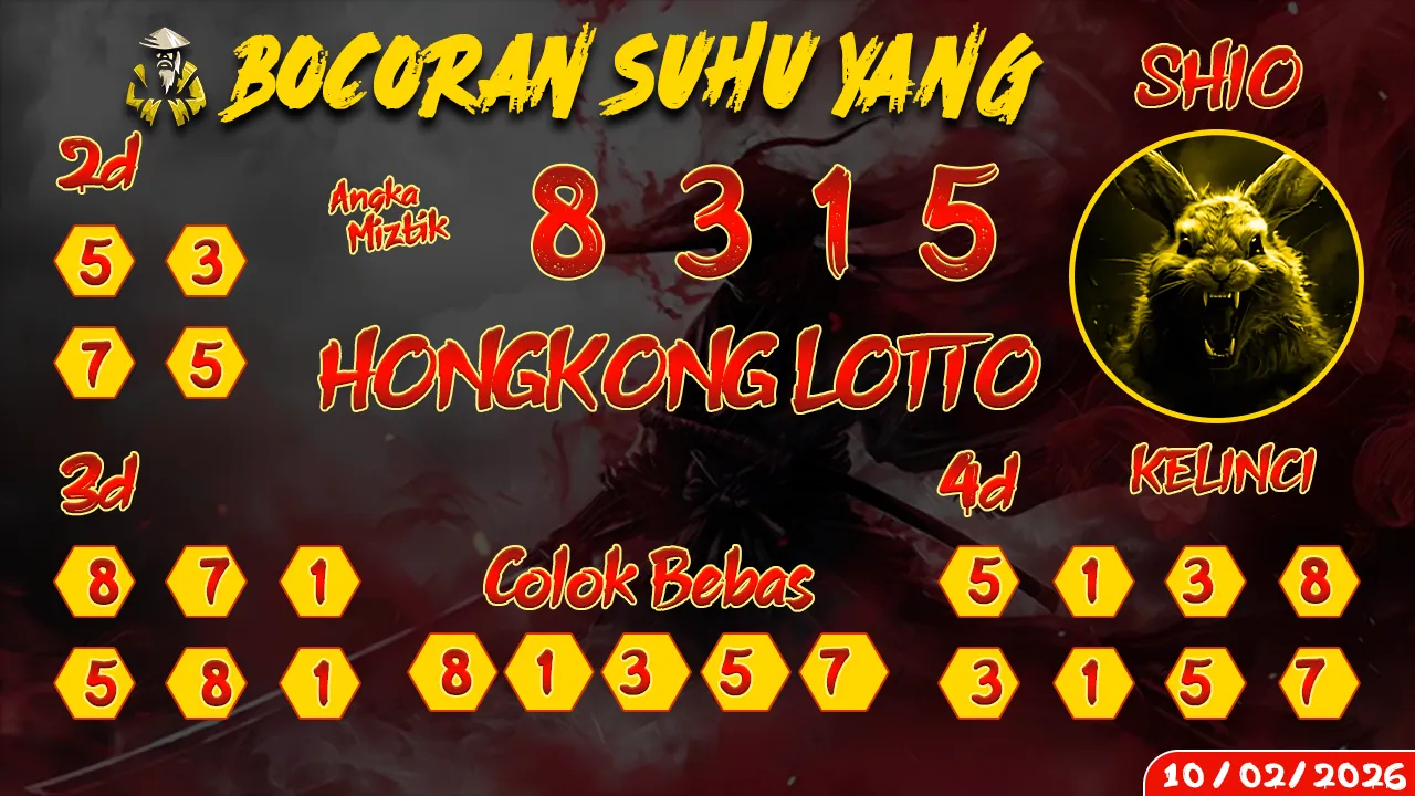 syair Bocoran Suhu Yang Hongkong Lotto 10 02 2026