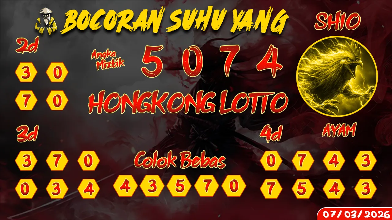 syair Bocoran Suhu Yang Hongkong Lotto 07 03 2026