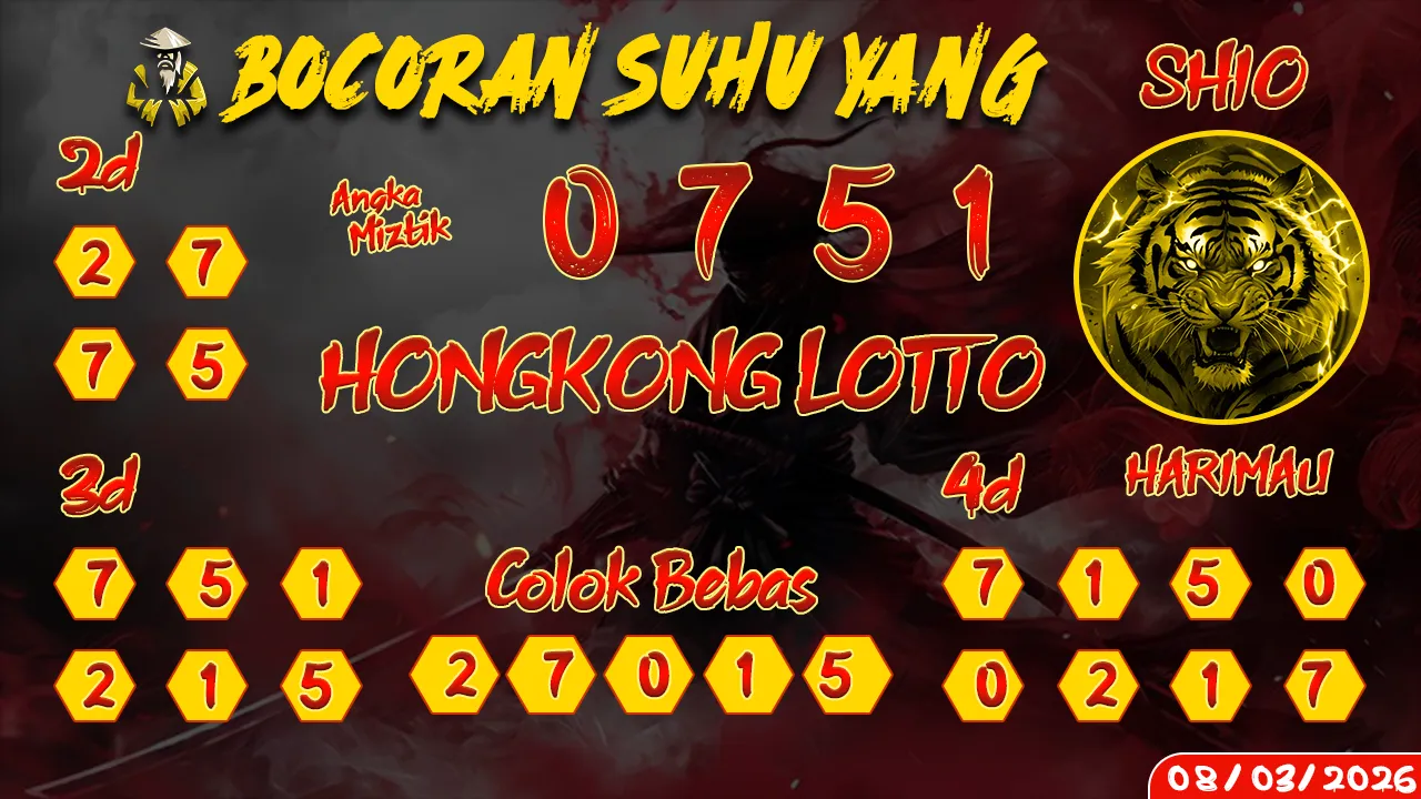 syair Bocoran Suhu Yang Hongkong Lotto 08 03 2026