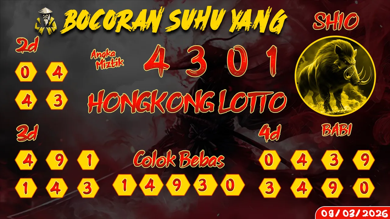 syair Bocoran Suhu Yang Hongkong Lotto 09 03 2026
