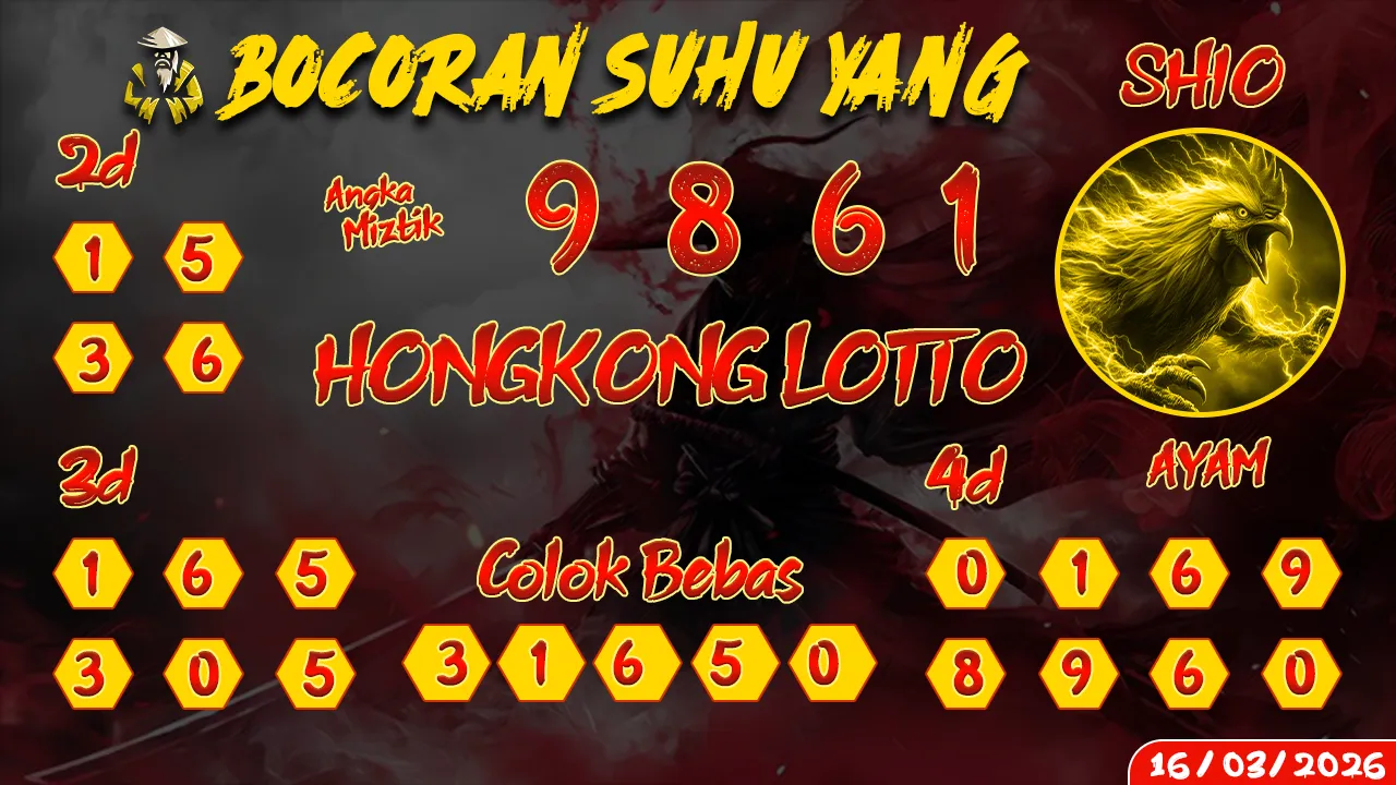 syair Bocoran Suhu Yang Hongkong Lotto 16 03 2026