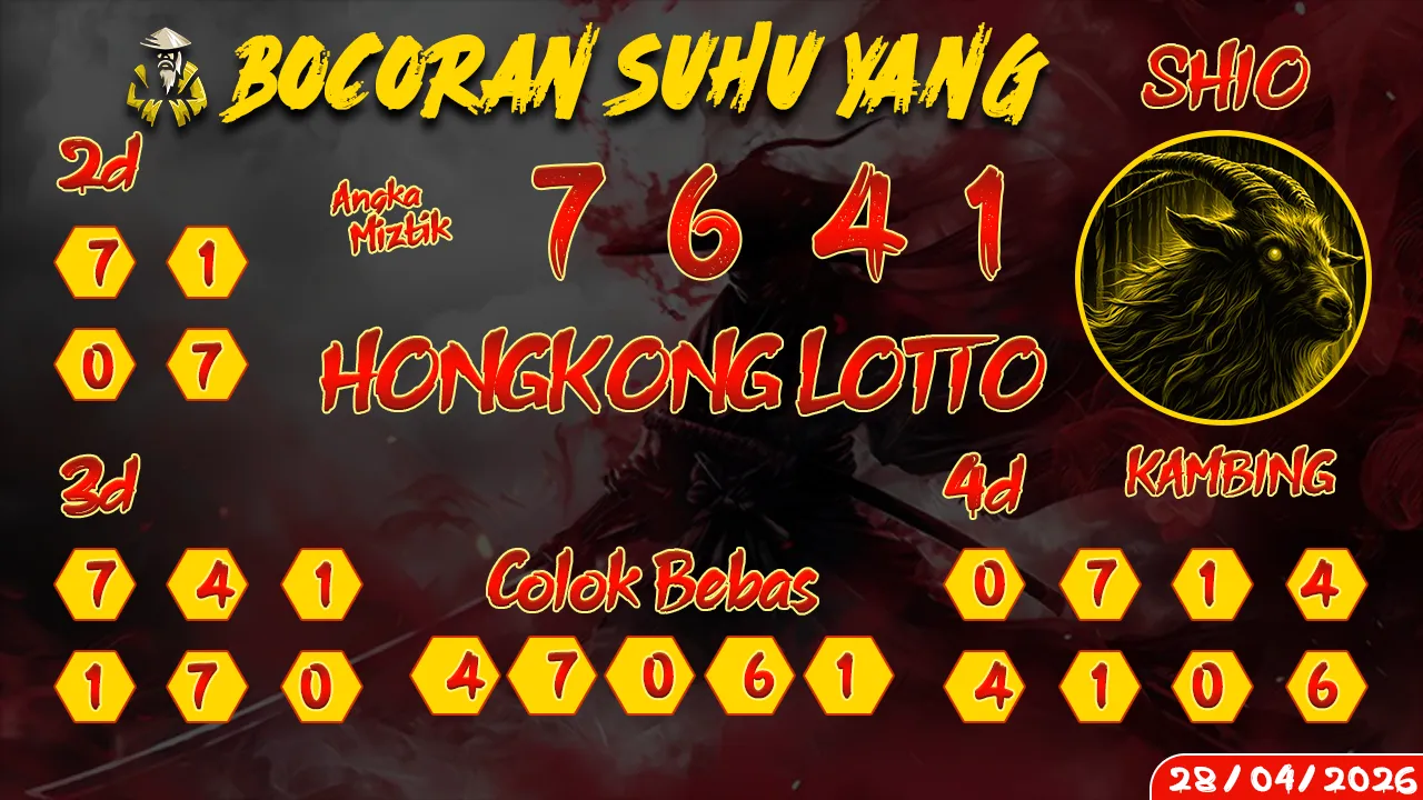 syair Bocoran Suhu Yang Hongkong Lotto 28 04 2026