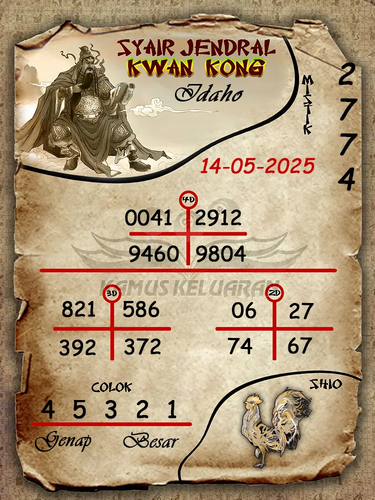 syair jendral kwan kong idaho 14 05 2025