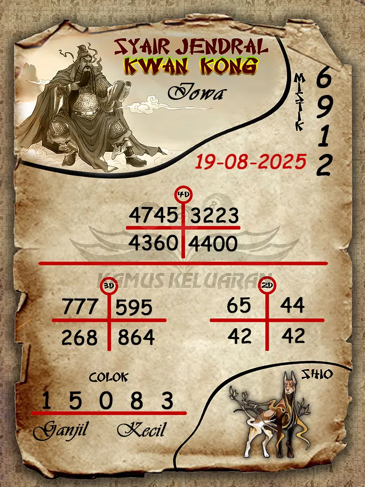 syair jendral kwan kong Iowa 19 08 2025