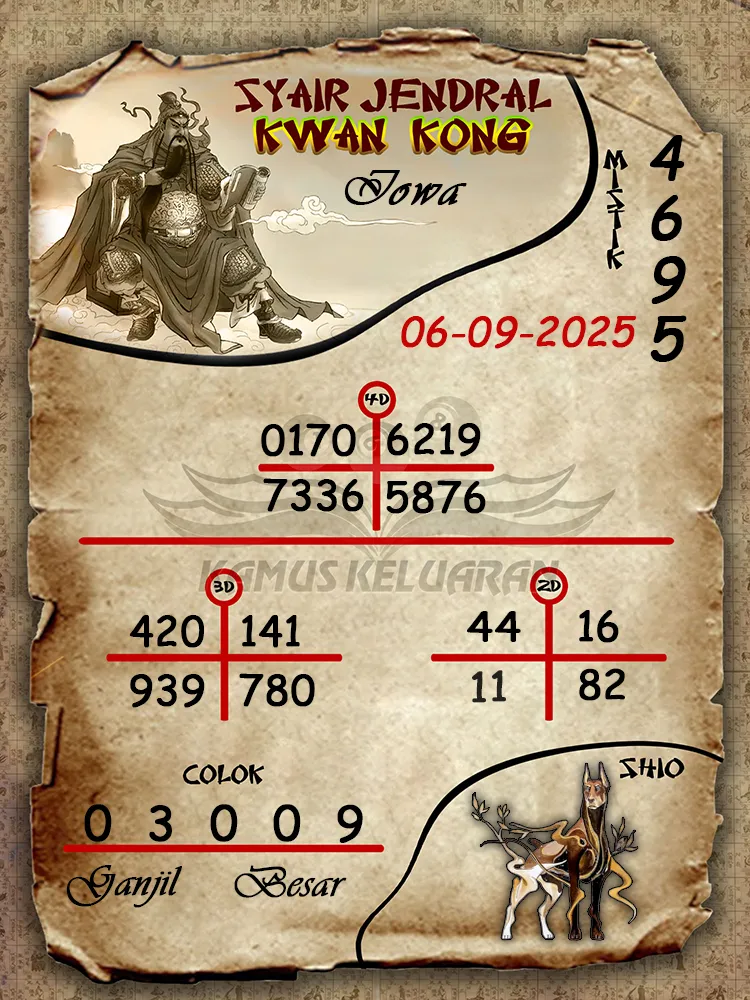 syair jendral kwan kong Iowa 06 09 2025