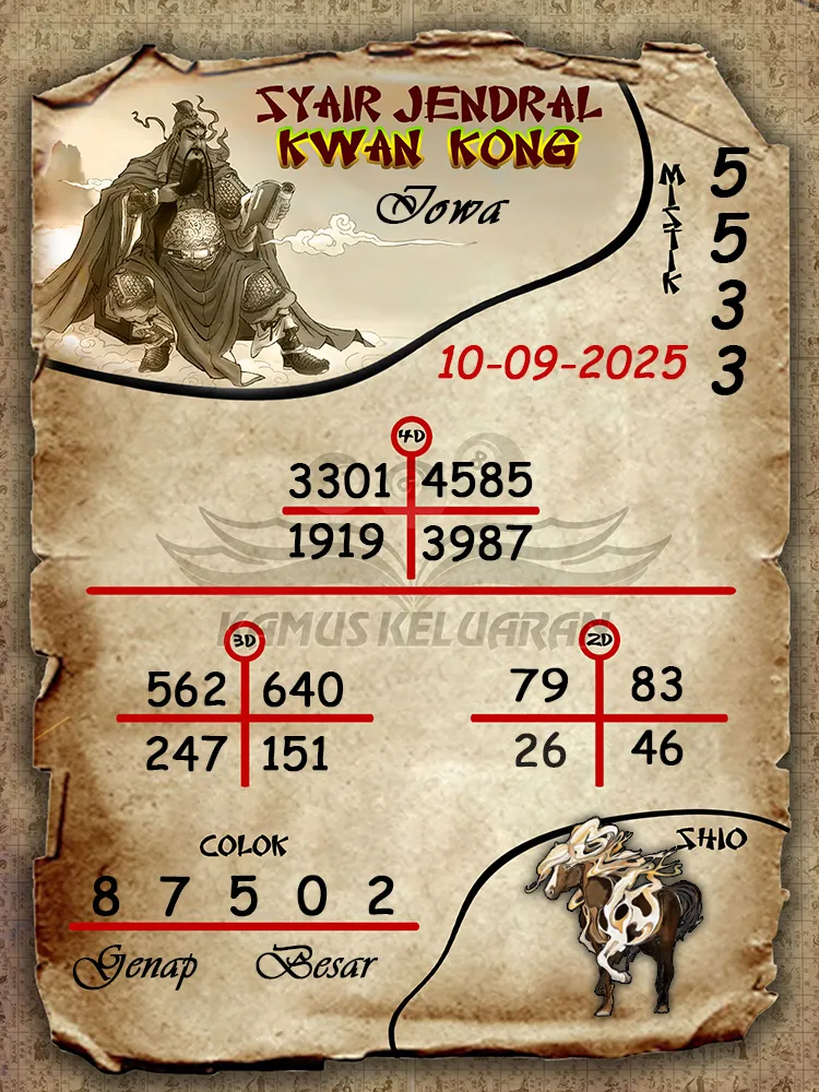 syair jendral kwan kong Iowa 10 09 2025