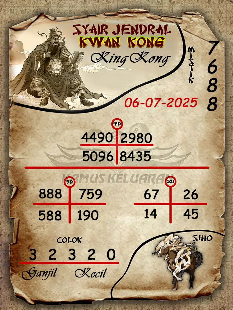 syair jendral kwan kong KingKong 06 07 2025
