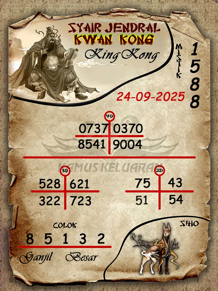 syair jendral kwan kong KingKong 24 09 2025