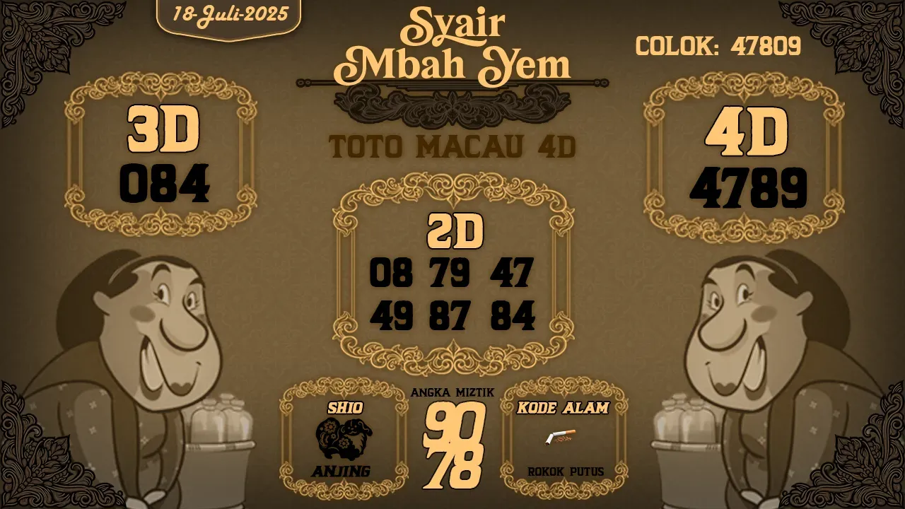 syair Mbah Yem Toto Macau 4D 18 07 2025