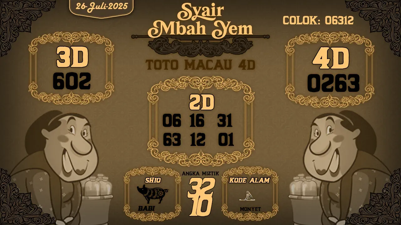 syair Mbah Yem Toto Macau 4D 26 07 2025