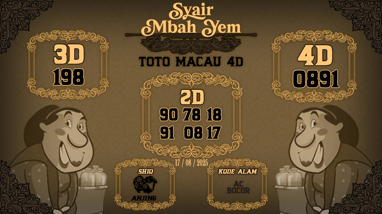 syair Mbah Yem Toto Macau 4D 17 08 2025