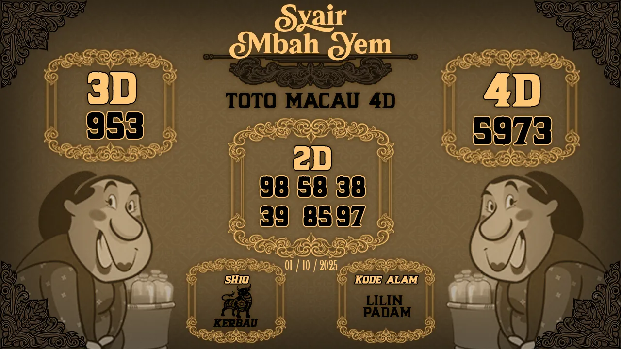 syair Mbah Yem Toto Macau 4D 01 10 2025