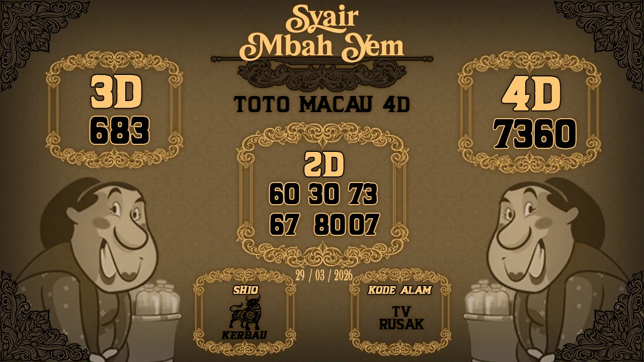 Syair Macau 4D Mbah Yem 29 03 2026