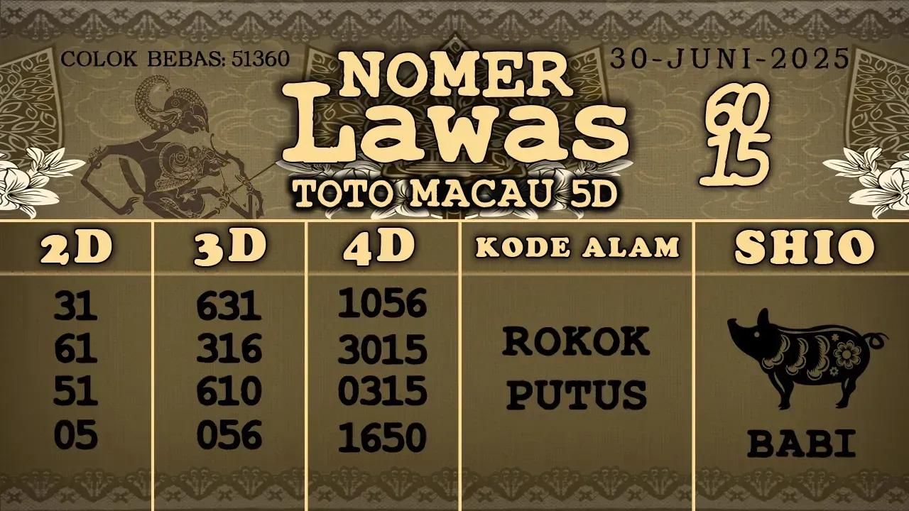 syair Nomer Lawas Toto Macau 5D 30 06 2025
