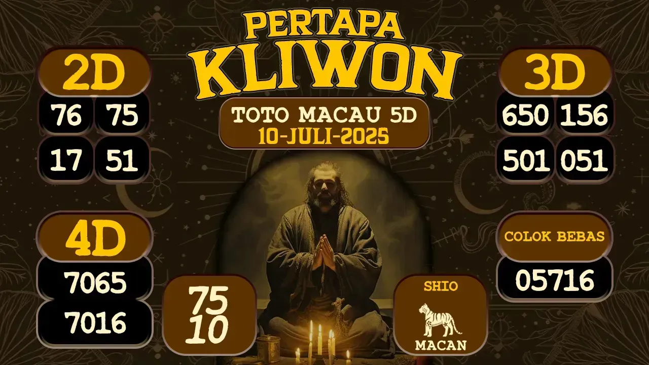 syair Pertapa Kliwon Toto Macau 5D 10 07 2025