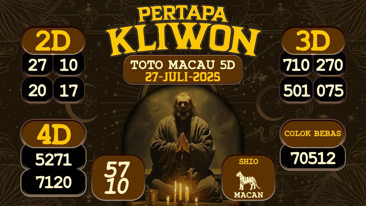 syair Pertapa Kliwon Toto Macau 5D 27 07 2025