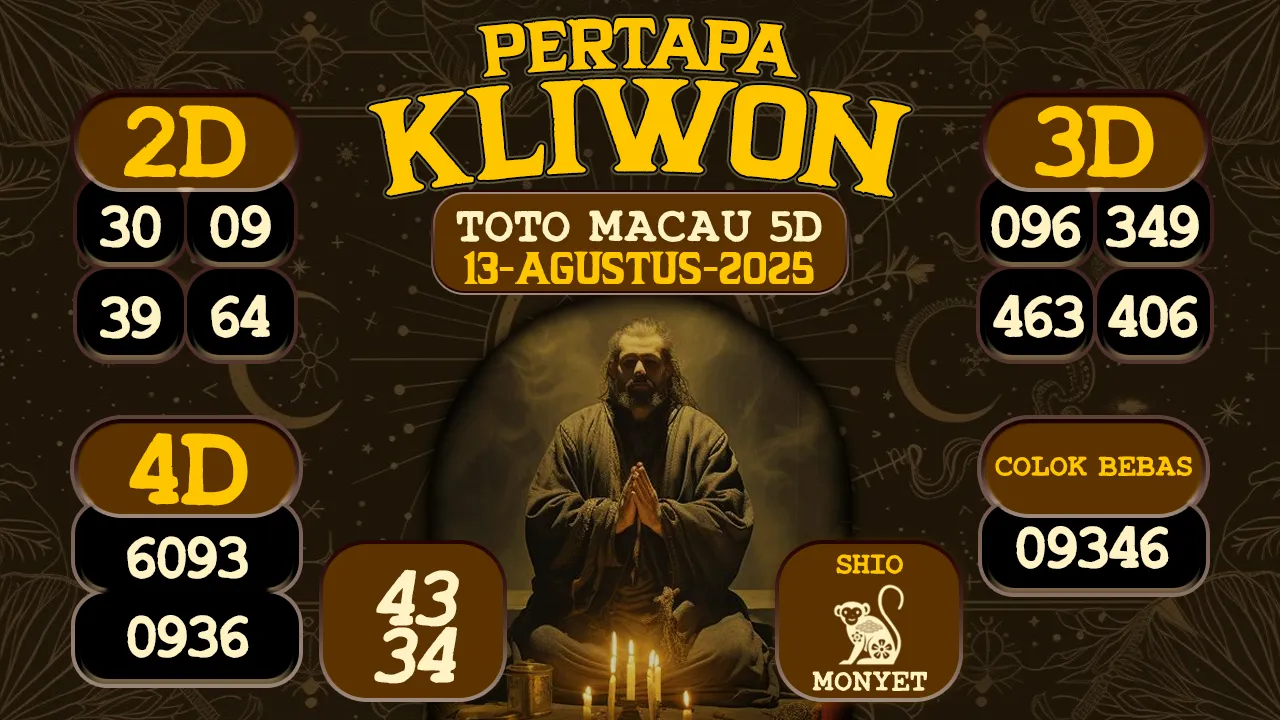 syair Pertapa Kliwon Toto Macau 5D 13 08 2025