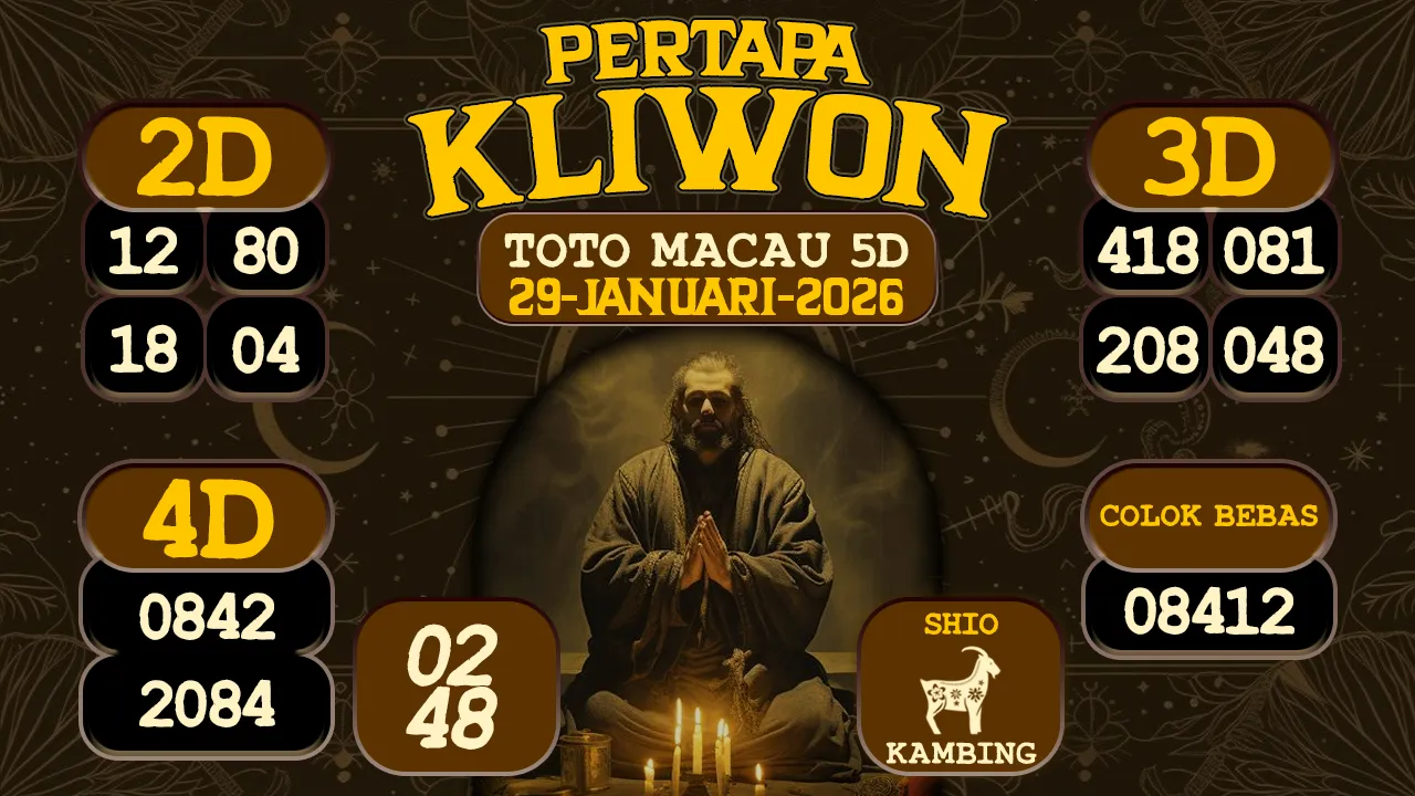 syair Pertapa Kliwon Toto Macau 5D 29 01 2026
