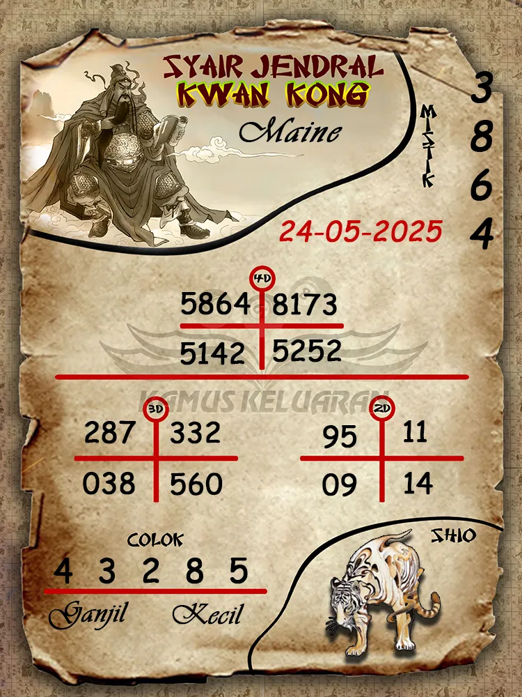 syair jendral kwan kong maine 24 05 2025