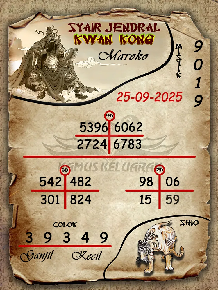 syair jendral kwan kong Maroko 25 09 2025