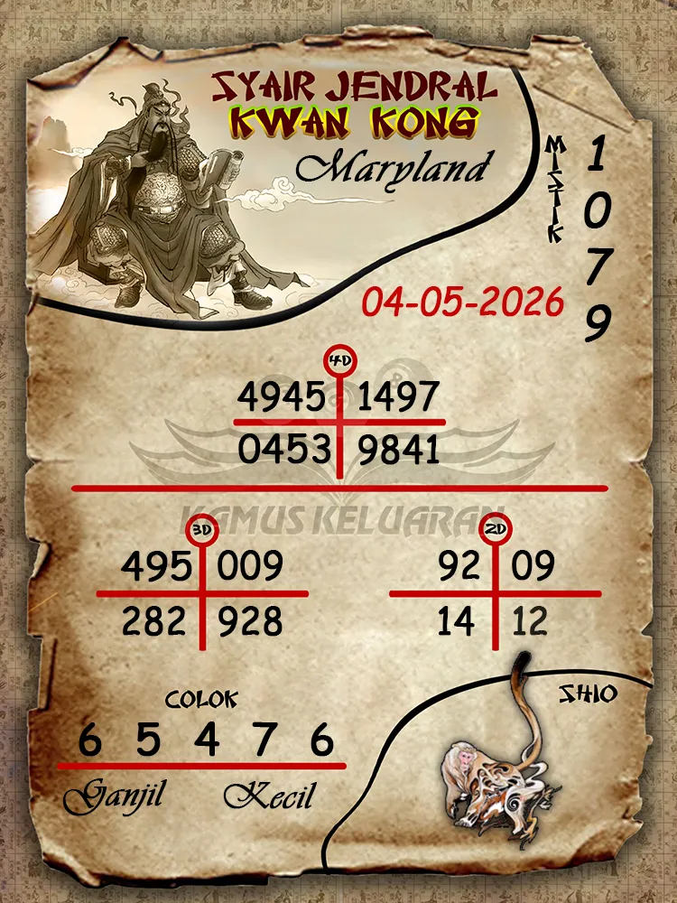 Syair Jendral Kwan Kong Maryland 04 05 2026