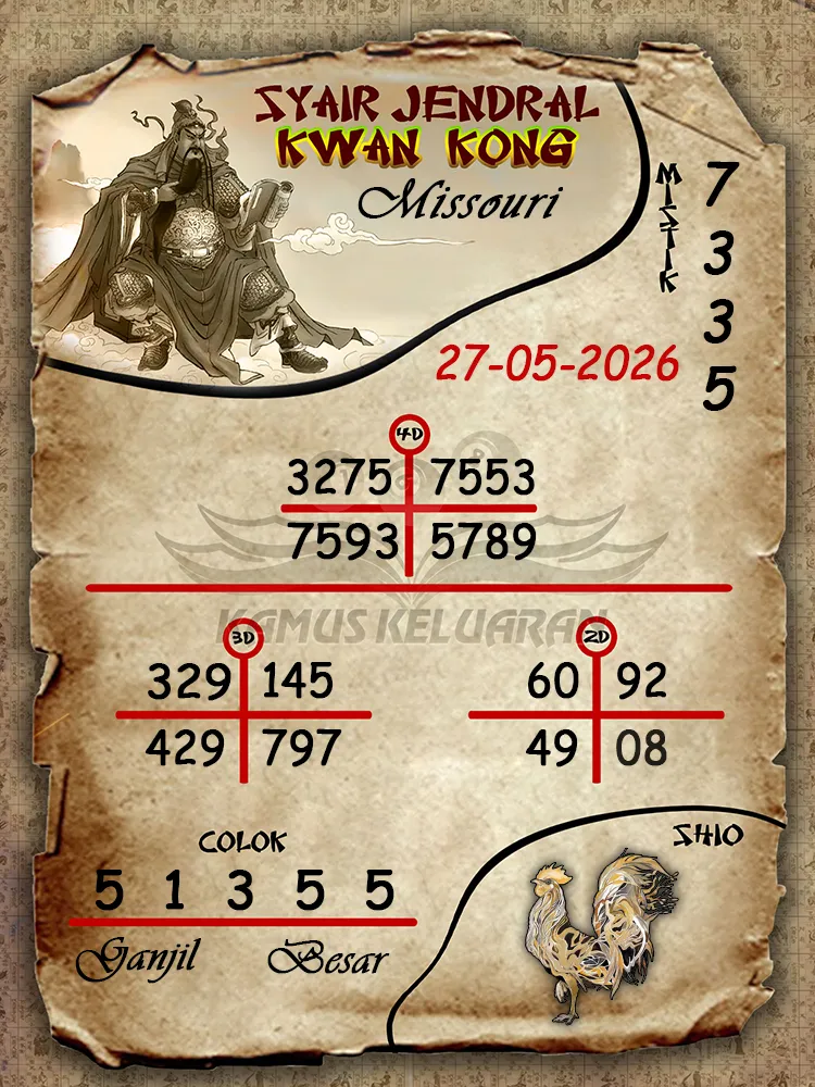 Syair Jendral Kwan Kong Missouri 27 05 2026