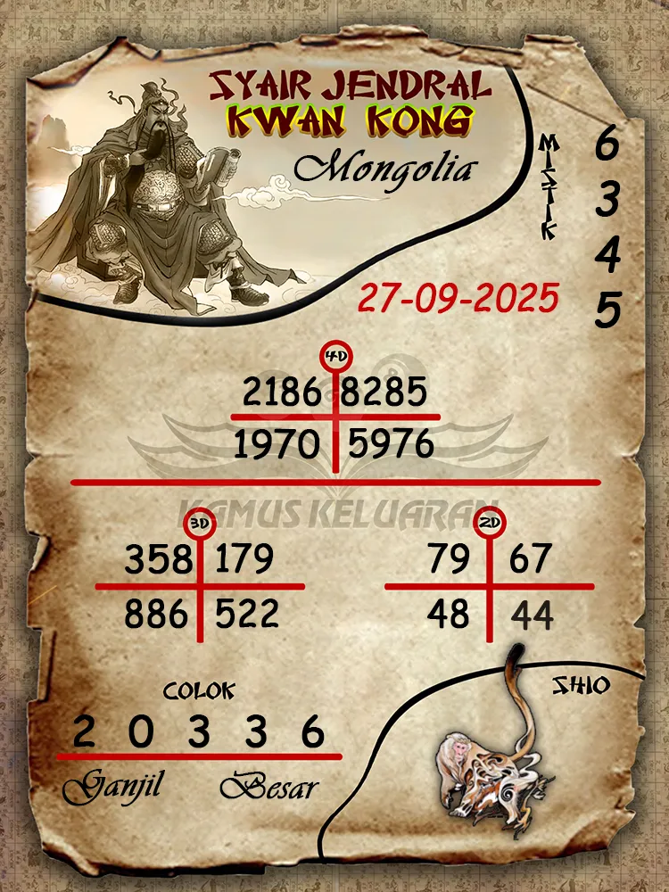 Syair jendral kwan kong Mongolia 27 09 2025