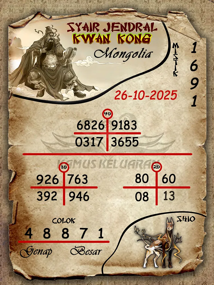 Syair Jendral Kwan Kong Mongolia 26 10 2025