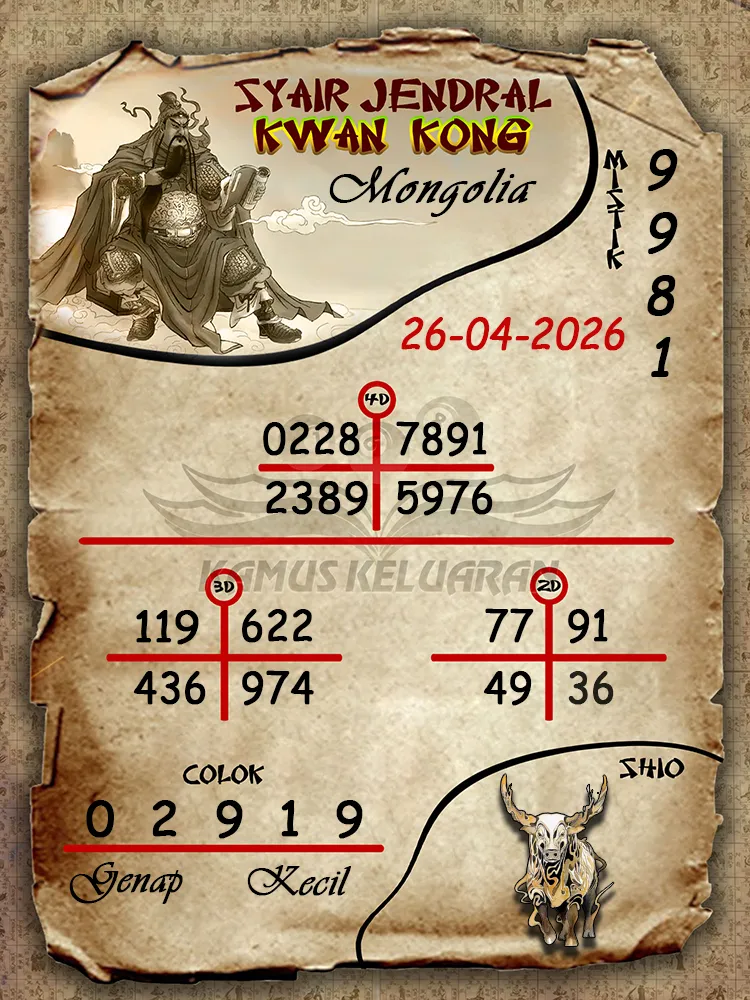 Syair Jendral Kwan Kong Mongolia 26 04 2026