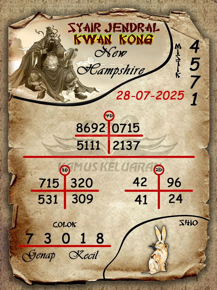 syair jendral kwan kong New Hampshire 28 07 2025